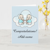 あなたの双生児の誕生のお祝い カード (黄色い花)