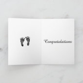 あなたの双生児の誕生のモダンなお祝い カード (内部)