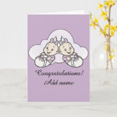 あなたの双生児カードの誕生のお祝い カード (黄色い花)