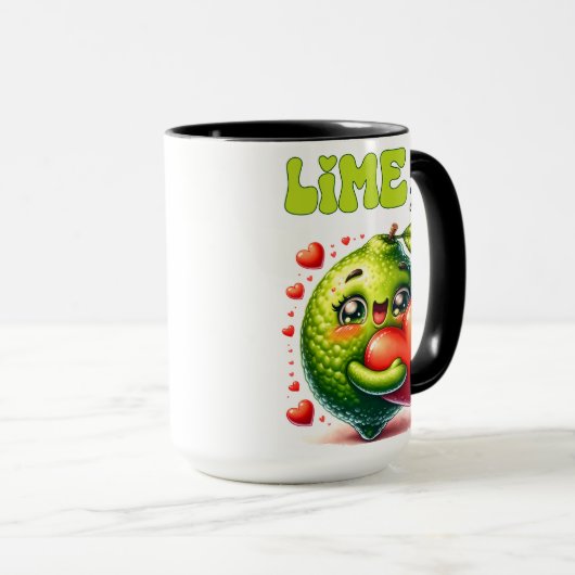 あなたの可愛いカップルのおもしろいライム マグカップ (正面右)