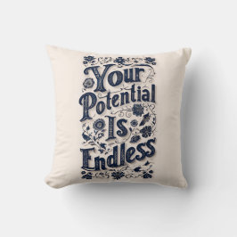 あなたの可能性は無限のベージュの背景 クッション