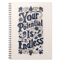 あなたの可能性は無限のベージュの背景 ノートブック
