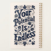 あなたの可能性は無限のベージュの背景 プランナー手帳 (裏面)