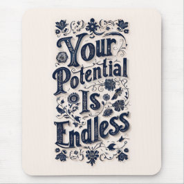 あなたの可能性は無限のベージュの背景 マウスパッド