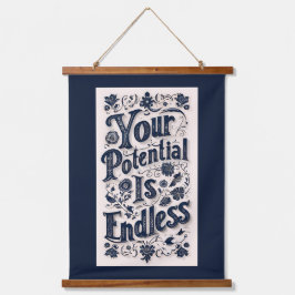 あなたの可能性は無限の暗い背景 吊り下げ型タペストリー