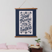 あなたの可能性は無限の暗い背景 吊り下げ型タペストリー (寝室)