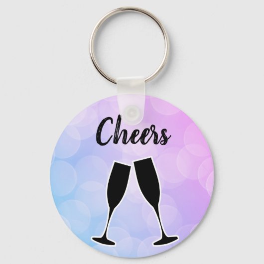 あなたの名カッコいい前で素晴らしいトレンディーパープル キーホルダー (正面)