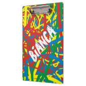 あなたの名カラフル前ホットメイスレッドブルーイエローグリーン クリップボード (左)