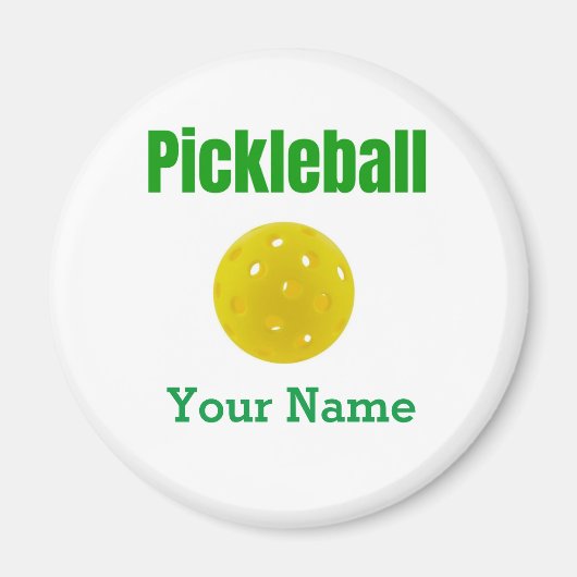 あなたの名パーソナライズされた前のピクルボール磁石 マグネット (正面)