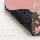 あなたの名前おもしろい蝶のパターンのインスピレーション マウスパッド (コーナー)