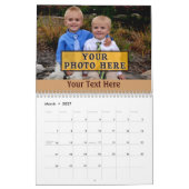 あなたの名前および写真が付いているパーソナライズなカレンダー カレンダー (3月 2027)