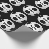 あなたの名前および色のサッカーの包装紙 ラッピングペーパー (角)