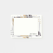 あなたの名前から |金ゴールドと黒のブラシストローク ポストイット (正面)