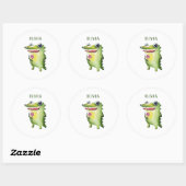 あなたの名前かわいいワニテンプレート名シールを追加 ラウンドシール (シート)