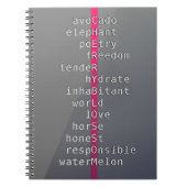 あなたの名前かメッセージとクロスワードパズル?グレー ノートブック (正面)