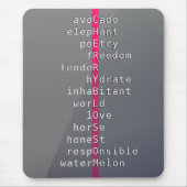 あなたの名前かメッセージとクロスワードパズル?グレー マウスパッド (正面)