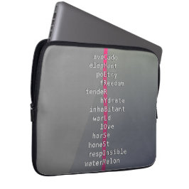 あなたの名前かメッセージとクロスワードパズル?グレー ラップトップスリーブ