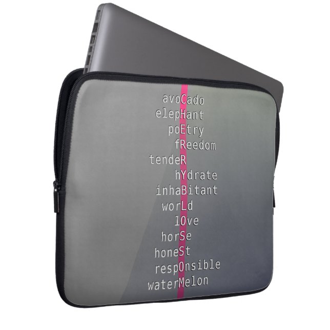 あなたの名前かメッセージとクロスワードパズル?グレー ラップトップスリーブ (正面右)