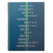 あなたの名前かメッセージとクロスワードパズル?ブルー ノートブック (正面)