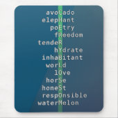 あなたの名前かメッセージとクロスワードパズル?ブルー マウスパッド (正面)