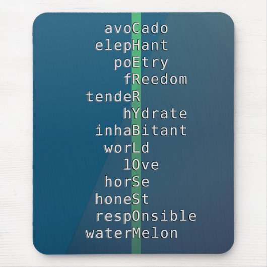 あなたの名前かメッセージとクロスワードパズル?ブルー マウスパッド (正面)