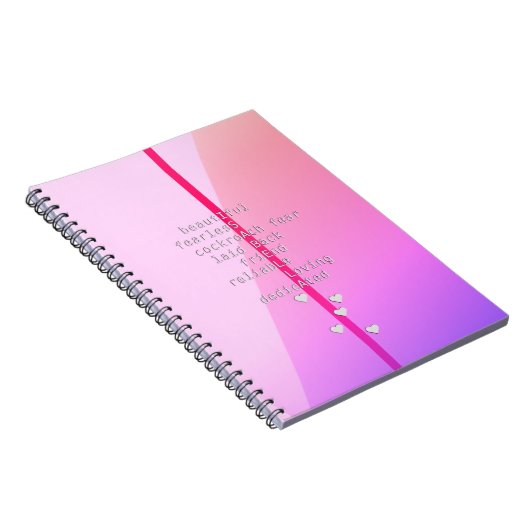 あなたの名前かメッセージをクロスワードで？ピンク以上 ノートブック (右側)