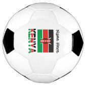 あなたの名前がサッカーと並べられたケニア国旗 サッカーボール (回転)