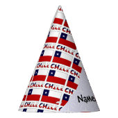 あなたの名前でチリとチリ国旗のタイル パーティーハット (左)