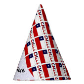 あなたの名前でチリとチリ国旗のタイル パーティーハット (右)