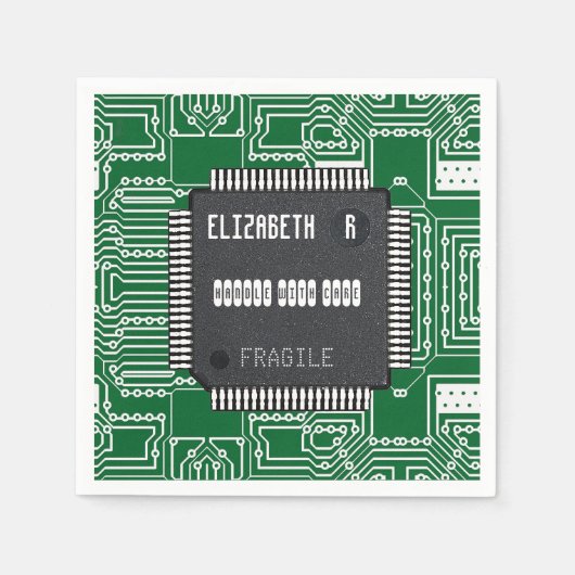 あなたの名前でプリント基板にチップ スタンダードカクテルナプキン (正面)