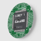 あなたの名前でプリント基板にチップ ラージ壁時計 (傾斜)