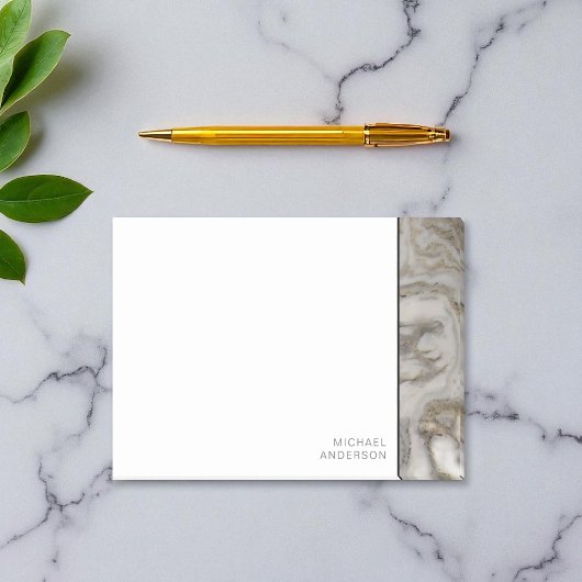 あなたの名前で上品な大理石のエッジ ポストイット