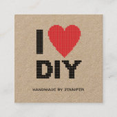 あなたの名前で手作りされたDIYが大好きパーソナライズされた スクエア名刺 (正面)