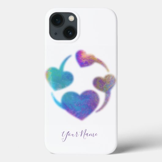 あなたの名前で輝く虹のハート Case-Mate iPhoneケース (裏面)