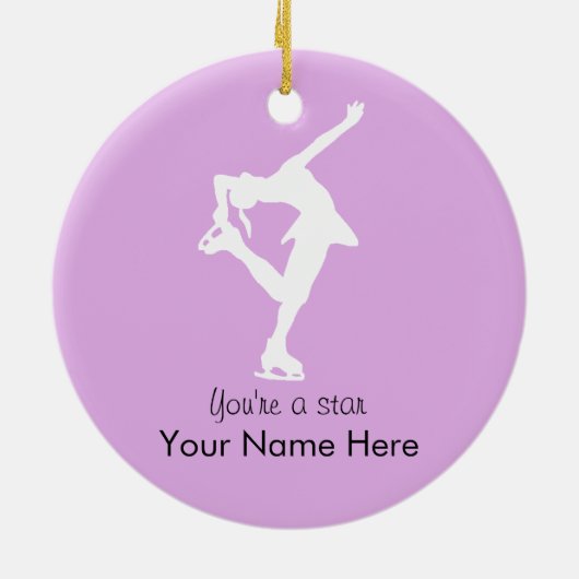 あなたの名前とカスタマイズフィギュアスケートのオーナメント セラミックオーナメント (裏面)