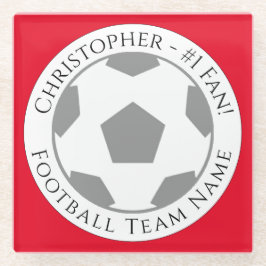 あなたの名前とサッカーチームの名前 ガラスコースター