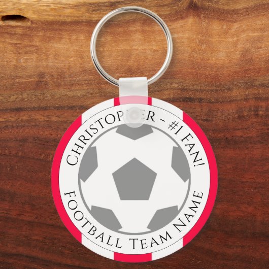 あなたの名前とサッカーチームの名前 キーホルダー (正面)