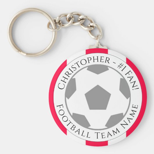 あなたの名前とサッカーチームの名前 キーホルダー (正面)