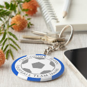 あなたの名前とサッカーチームの名前 キーホルダー (側面)