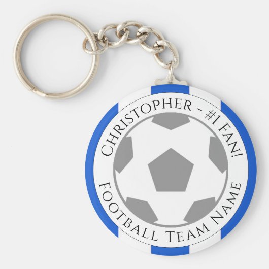 あなたの名前とサッカーチームの名前 キーホルダー (正面)