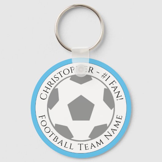 あなたの名前とサッカーチームの名前 キーホルダー (正面)
