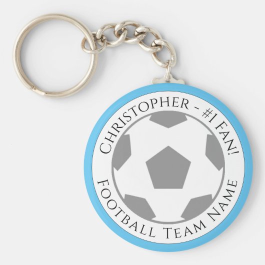 あなたの名前とサッカーチームの名前 キーホルダー (正面)
