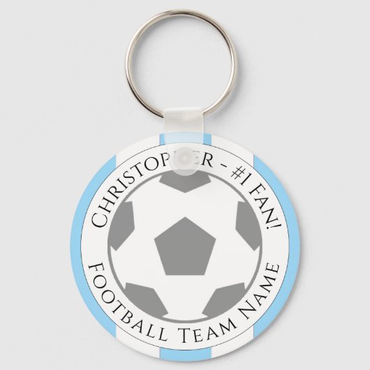 あなたの名前とサッカーチームの名前 キーホルダー (正面)
