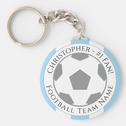 あなたの名前とサッカーチームの名前 キーホルダー (正面)