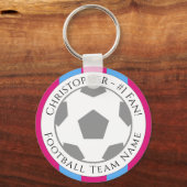 あなたの名前とサッカーチームの名前 キーホルダー (正面)