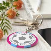 あなたの名前とサッカーチームの名前 キーホルダー (側面)