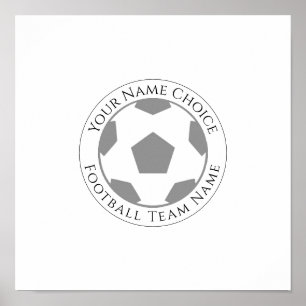 あなたの名前とサッカーチームの名前 ポスター