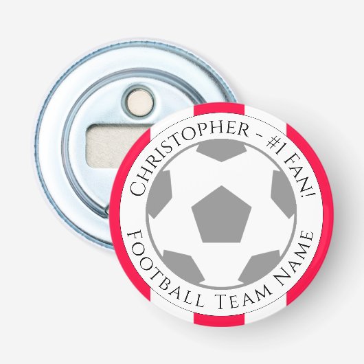 あなたの名前とサッカーチームの名前 栓抜き (正面)