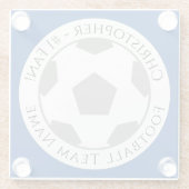 あなたの名前とサッカーチーム名ガラスのコースター ガラスコースター (裏面)