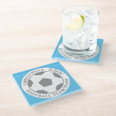 あなたの名前とサッカーチーム名ガラスのコースター ガラスコースター (アングル)